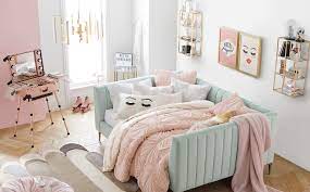 *wall colors shown are extra white 7006, iron ore sw 7069 and zircon sw 7667. Benefit Cosmetics And Pbteen Just Created The Dreamiest Mid Century Modern Bedroom Collection For Girls Parents