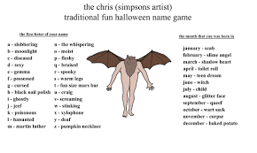 All you need is to press the generate button and look for inspiration. Chris Simpsons Artist S Spooky Halloween Name Generator Imgur