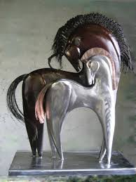Andalusian Mythical Horses Fabricated Metal Sculpture Horse Sculpture Horse Art Art