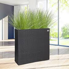 Vivanno pflanzkübel raumteiler sichtschutz premium stahlblech schwarz elemento 90x75x25 cm. Gartenfreude Raumteiler Pflanzkubel Polyrattan 76 X 26 X 73 Cm