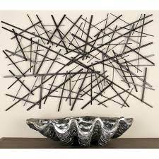 Litton Lane 30 In X 48 In Dark Grey Metal Contemporary Abstract Wall Decor 56914 The Home Depot Iron Wall Decor Metal Wall Art Metal Walls