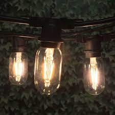 The rustic rope hanging lamp is very unique for vintage style home decoration to enhance industrial atmosphere. Led Vintage Outdoor String Light 100 Black Led T14 Edison Bulb