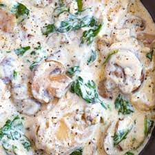 Creamy Chicken Mushroom With Garlic Parmesan And Spinach Recipe Chicken Mushroom Recipes Creamy Chicken Recipes Mushroom Chicken
