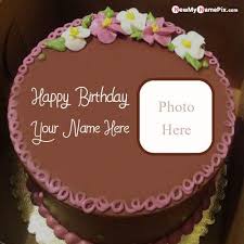 Birthday Cake With Photo Frame Download Chocolate Birthday Cake Wishes Name With Photo Edit In 2020 Happy Birthday Cake Photo Happy Birthday Cake Images Latest Birthday Cake