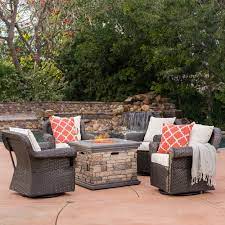 Current matches filter results (61). Stone Fire Pit Christopher Knight Home 300248 Augusta Patio Furniture 5 Piece Outdoor Wicker Rocking Arm Chair And Propane Patio Furniture Sets Patio Lawn Garden Fcteutonia05 De