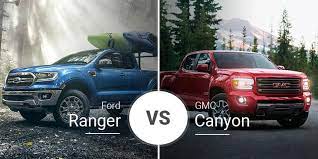 The gmc canyon is available as a crew cab, an extended cab and a regular cab. Ford Ranger Vs Gmc Canyon Midsize Pickups With Full Size Hearts