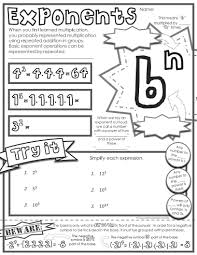 Free Doodle Note Sheet For 5th 7th Grade Math Basics Of Exponents Math Doodles Basic Math Math Journals
