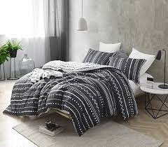 Easy To Match Dorm Bedding Essential Trinity Faded Black And White Soft Cotton Extra Long Twin Bedding