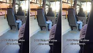 Otobüste mini etek giyen kadına akılalmaz taciz! İzleyenler sinirden  yerinde duramadı