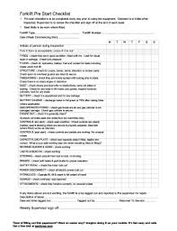 (union representation, fte, etc.) and duties. Forklift Pre Start Checklist Fill Out And Sign Printable Pdf Template Signnow