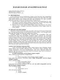 Analisis struktur kalimat bahasa indonesia. Analisis Kalimat