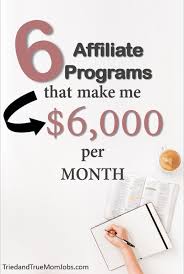 6 Best Affiliate Programs To Make Money And Earn 6 000 A Month Affiliate Marketing Programs Pinterest Affiliate Marketing Marketing Program