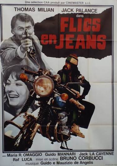 FLICS EN JEANS (SQUADRA ANTISCIPPO)" Réalisé par Bruno CORBUCCI en 1976  avec Thomas MILIAN, Jack PALANCE, Maria Rosa OMAGGIO / Affiche originale  française / Offset par M.V. / Création et impression IMPRIS (