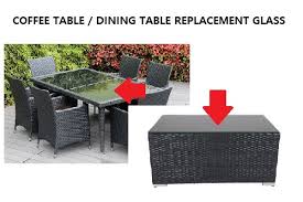 Coffee table missing its glass. Ohana Outdoor Patio Wicker Furniture Replacement Glass Coffee Table Dining Table