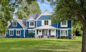 Vinyl appears to be a material continually starting to be more and more popular as a heavy duty and flexible substance. Modern Farmhouse With Blue Exterior Home Bunch Interior Design Ideas