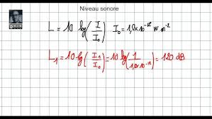 Intensite Et Niveau Sonore Youtube