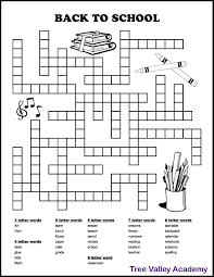 Here's the definition as well as variations and examples of use. Back To School Fill In Puzzles Tree Valley Academy