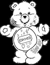 Download a free printable outline of this video and draw along with us: Goth Teddy Bear White Black Tattoo Heart Razorblade Easy Care Bears Drawing Transparent Cartoon Jing Fm