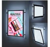 [Hot Item] Backlit LED Photo Frame LED Window Display Illuminated Acrylic Panel Crystal Light Box for Real Estate Agent