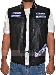 Charlie Hunnam Sons Of Anarchy Biker Leather Vest Film Star Look Leather Vest Vest Biker Vest