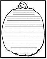 Printable Pumpkin Writing Paper Portrait With Big Handwriting Lines Halloween Writing Paper Pumpkin Writing Writing Paper Template