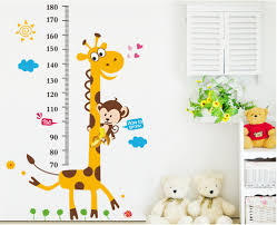 us 5 58 831 kids height chart wall sticker home decor cartoon giraffe height ruler home decoration room decal wall art sticker wallpaper in wall