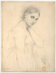 Jean Auguste Dominique Ingres Study Of A Female Figure Study For Raphael And The Fornarina Pencil On White Wov Drawings Portrait Drawing Master Drawing
