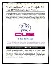 Union savings bank customer service and unions savings bank phone number can be found here. City Union Bank Customer Care