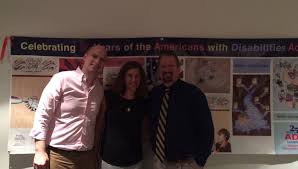 The 26th Anniversary of the ADA Celebration was wonderful. We're so glad we  went! #ADA26 [Image 1 (5 pictures in all): Emory David Dively (MNCDHH),  Anna Paulson (MNCDHH) and Terry Wilding (Superintendent