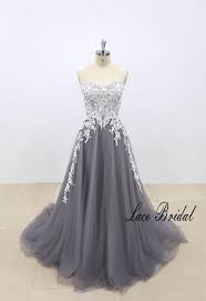 Dark Gray Tulle Wedding Dress Ivory Lace Wedding Dress With Etsy In 2020 Ivory Lace Wedding Dress Grey Wedding Dress Wedding Dresses Lace