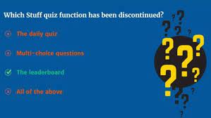 After the quiz is over, we'll publish the full list of questions and answers on this page . Daily Quiz Leaderboard Discontinued Stuff Co Nz