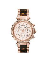 Parker Tortoise Acetate Watch Michael Kors