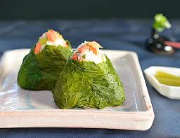葉わさびの 葉 の塩漬け めはり寿司 おにぎり 春日和