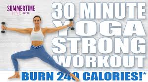 You can directly build muscle, sweat more, and burn more calories during yoga sculpt than your typical yoga class. 30 Minute Yoga Strong Workout Burn 240 Calories Sydney Cummings Youtube