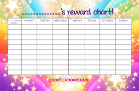 Behavior Printable Reward Charts Free Daily Chart Template