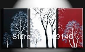Black And White Oil Painting Landscape Free Shipping Abstract Wall Tree Black White Red Oil Painting Canvas Landscape High Quality Handmade Home Office Wall Art Pinturas Imagenes De Pinturas Cuadros
