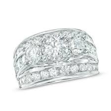4 Ct T W Diamond Past Present Future Ring In 14k White Gold