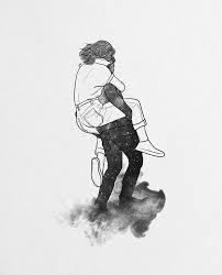 Black And White Artistic Galaxy Drawing Safety Far Away Couple Illustration Art Illustration Art Drawing