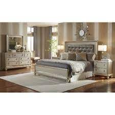 Diva Champagne 6 Piece King Bedroom Set Upholstered Bedroom Set Bedroom Sets Queen Diva Bedroom Set