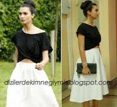 Kara Para Ask Elif Tuba Buyukustun Topshop White Skirt Moda Kiyafetler Topshop Sik Kiyafetler