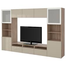 Ikea Besta Tv Storage Combination Glass Doors Walnut Effect Light Modern Family Rooms Tv Storage Furniture