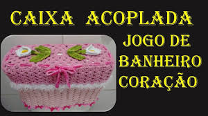 Capa De Crochê Para Caixa Acoplada De Banheiro Capa Caixa Acoplada Jogo De Banheiro Coracao Wilma Croche Jogos De Banheiro Jogos De Banheiro Croche Conjunto De Banheiro