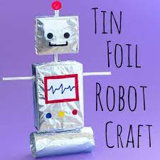 Robot toilet paper roll craft. Tin Foil Robot Craft Doodle And Stitch