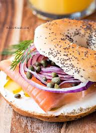 Smoked Salmon Bagel Start Your Day With This Colorful And Nutritious Breakfast Smoked Salmon On Warm T Smoked Salmon Bagel Salmon Bagel Smoked Salmon Recipes