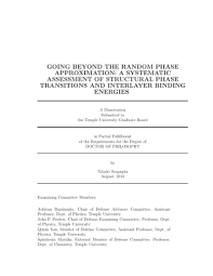 Check spelling or type a new query. Going Beyond The Random Phase Approximation A Systematic Assessment Of Structural Phase Transitions And Interlayer Binding Ener