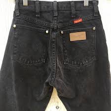 80s Black Wrangler Jeans Size 26 Waist High Waisted