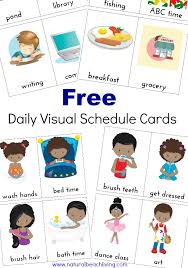 extra daily visual schedule cards free printables natural