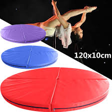 These round pole dance crash mats are beautifully colored, crafted with care and advanced technology, easy to install and great for both studio and home use! 120x10cm Klapp Pole Dance Sicherheit Yoga Matte Boden Home Gym Ubung Fitness Pad Tragbare Runde Dance Matten Ausbildung Korper Gebaude Yoga Mats Aliexpress