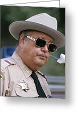 Smokey and the Bandit Jackie Gleason Sheriff Buford T. Justice Sheriff  Uniform Candid Serious 1976 Photograph by Silver Screen