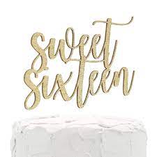 On the occasion of the 16th birthday, surprise your dear ones by writing their name on this sweet sixteen birthday cake. Nanasuko 16th Birthday Cake Topper Sweet Sixteen Double Sided Gold Glitter Premium Quality Made In Usa Amazon Com Grocery Gourmet Food